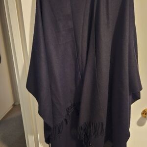 Classic Black Fringe Wrap Shawl
